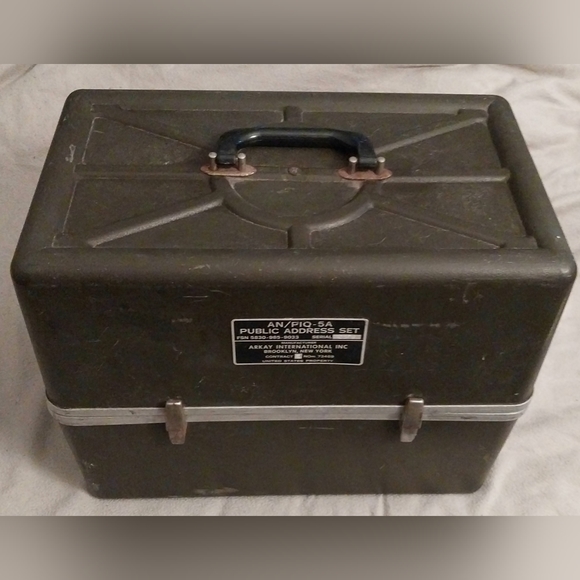 Vintage 1960s USMC U.S Navy Public Address Set AN/PIQ-5A Bullhorn w/ Mic Volume - Picture 8 of 12